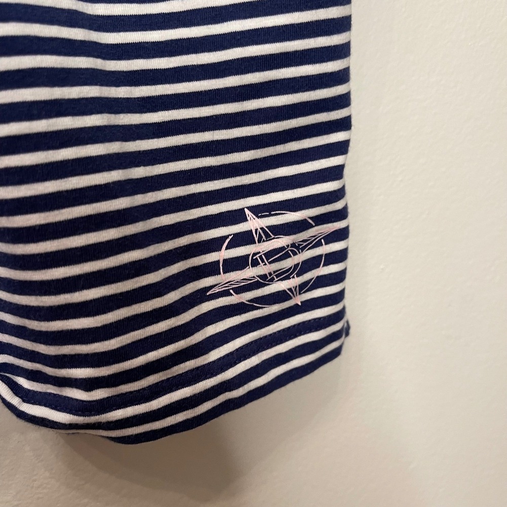 B. Draddy Mens L Striped Golf Polo Shirt Pima Peru Short Sleeve Performance Navy - Picture 6 of 10